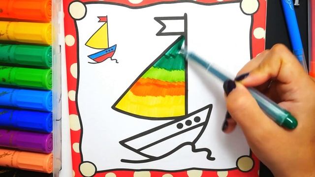 Раскраска для малышей / Учим Цвета и Раскрашиваем Простые Картинки (Петушок, Кораблик, Кексик) смотреть онлайн