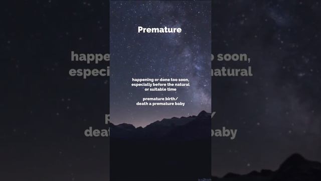 Meaning of Premature in English смотреть онлайн