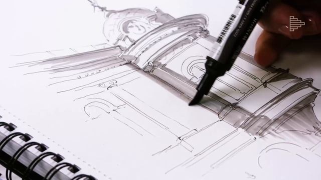 Городской скетчинг. Рисование маркерами. Рисует художник Татьяна Короткевич смотреть онлайн