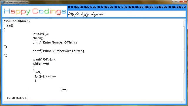 Program for Prime Number Generation C Code Example смотреть онлайн