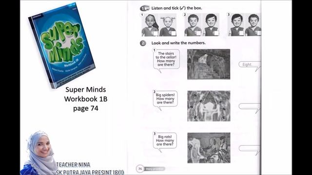 The Old House - Super Minds Workbook 1B page 74 learning with Teacher Nina for English Year Two смотреть онлайн
