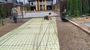 Система снегатаяния для въезда на участок // Электрический подогрев дороги