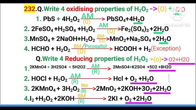 OXIDISING & REDUCING PROPERTIES OF HYDROZEN PEROXIDE смотреть онлайн