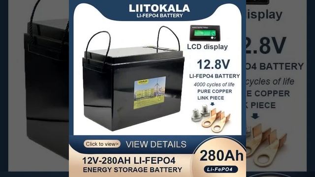 LiitoKala 12.8V 310ah 280ah 120AH LiFePO4 Battery 12V Lithium Iron Phosphate Batteries смотреть онлайн