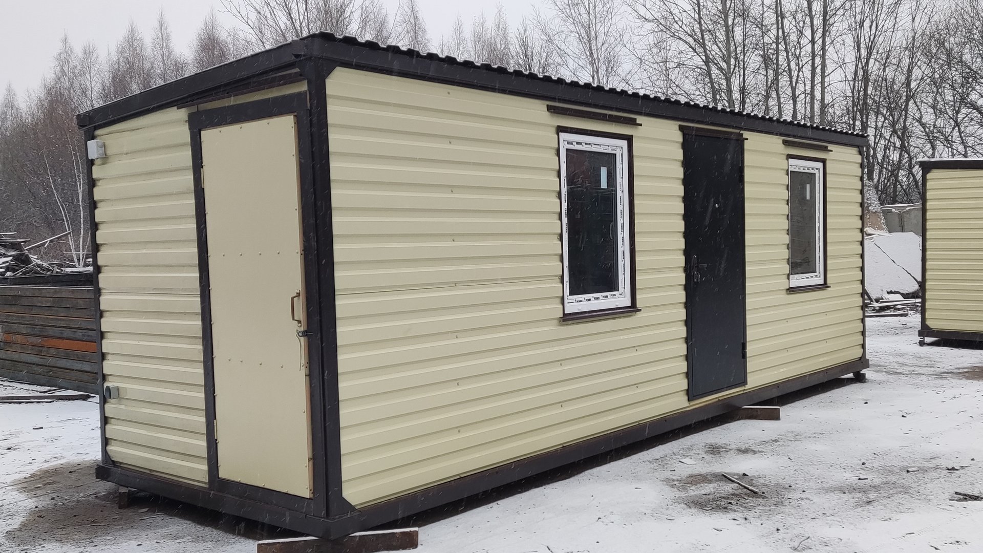 Блок контейнер дачный хоз блок вагончик металлический бытовка 2.40х7х2.40м дачный домик смотреть онлайн