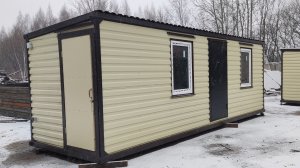 Блок контейнер дачный хоз блок вагончик металлический бытовка 2.40х7х2.40м дачный домик