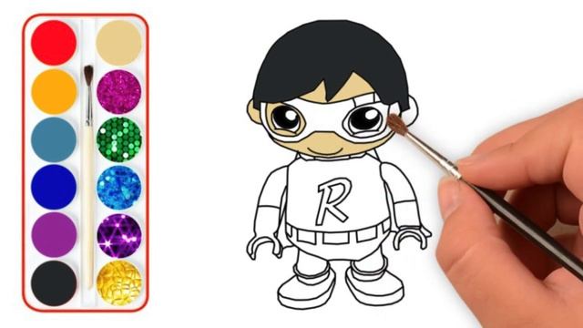 Learn Colors, Coloring Tag with Ryan Red Titan Character смотреть онлайн