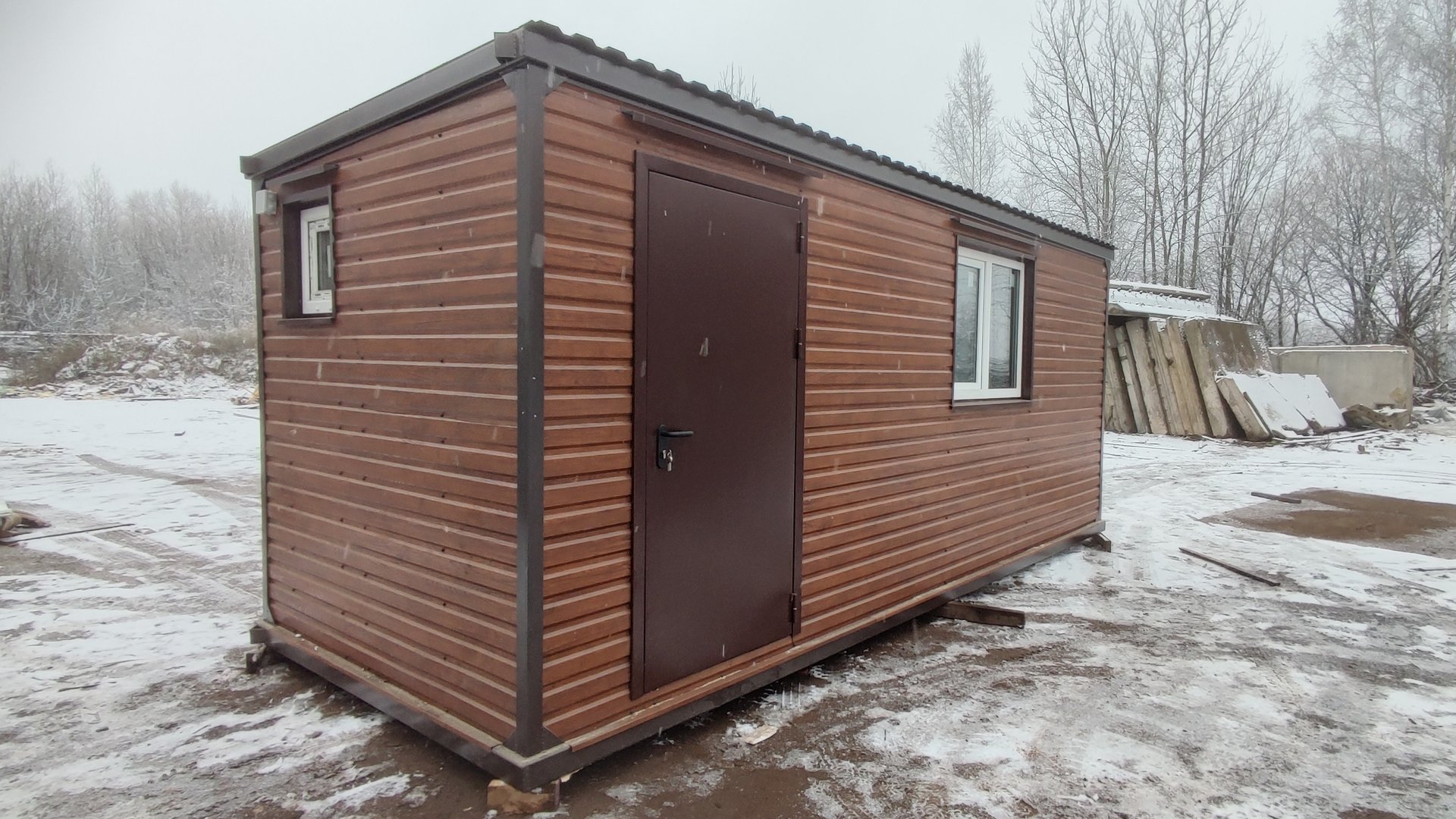 Дачный домик блок контейнер вагончик металлический бытовка с Осб плитой утепление 100мм базальт 6 м смотреть онлайн