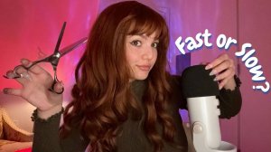 ASMR Fast Aggressive Haircut Roleplay ( Mouth Sounds, Fluffy Cover, Personal Attention )