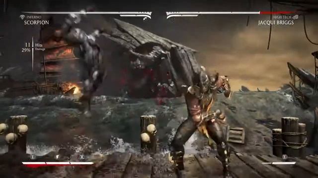 Mortal Kombat X - Scorpion (Inferno) vs Jacqui Briggs (High Tech) смотреть онлайн