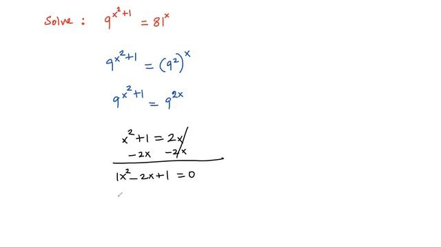 Solve : 9^(x^2 + 1) = 81^x смотреть онлайн
