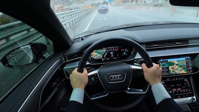 2024 AUDI A8 55 TFSI Qu. Premium - POV Test Drive(rain) #a8 #pointofview