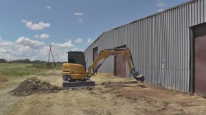 Работа планировочным ковшом.  Мини экскаватор XCMG EX55U