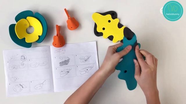 Quut krokodil folyó 3D-s fürdős puzzle kicsomagolása és építése | Helloblunny смотреть онлайн