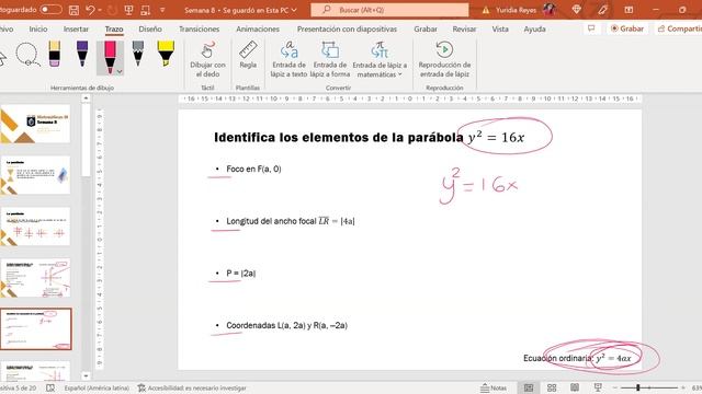 Elementos y ecuaciones de una parábola horizontal смотреть онлайн