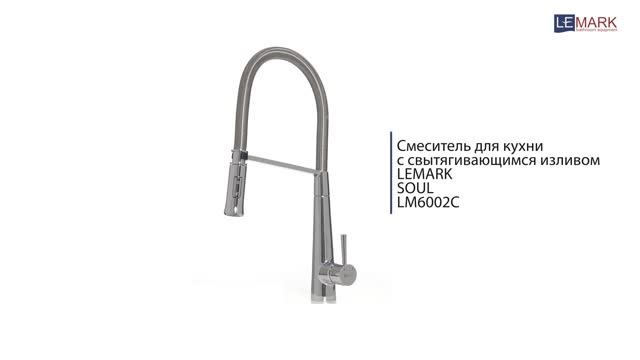 Смеситель для кухни с вытягивающимся поворотным изливом LEMARK SOUL LM6002C смотреть онлайн