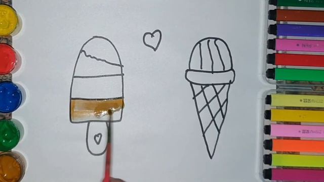 How to draw a popsicle for kids/Как нарисовать фруктовое мороженое для детей смотреть онлайн