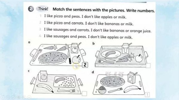 SUPER MINDS WORKBOOK UNIT 4 LUNCHTIME - PAGE 53 + answers
