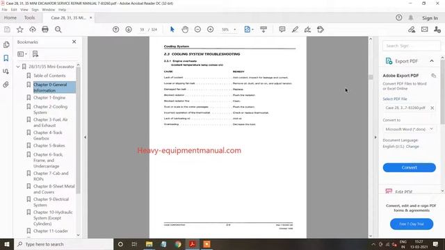 Case 28, 31, 35 MINI EXCAVATOR SERVICE REPAIR MANUAL 7 83260 смотреть онлайн