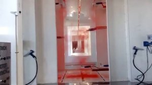 Продувка пола пластиковой камеры от порошковой краски