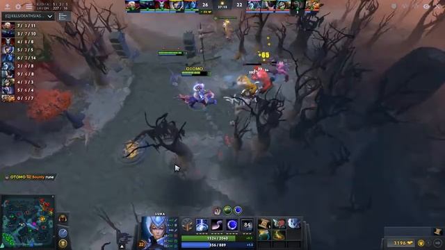 Dota 2 Rampage: OTOMO Luna Solo bot & RAMPAGE смотреть онлайн