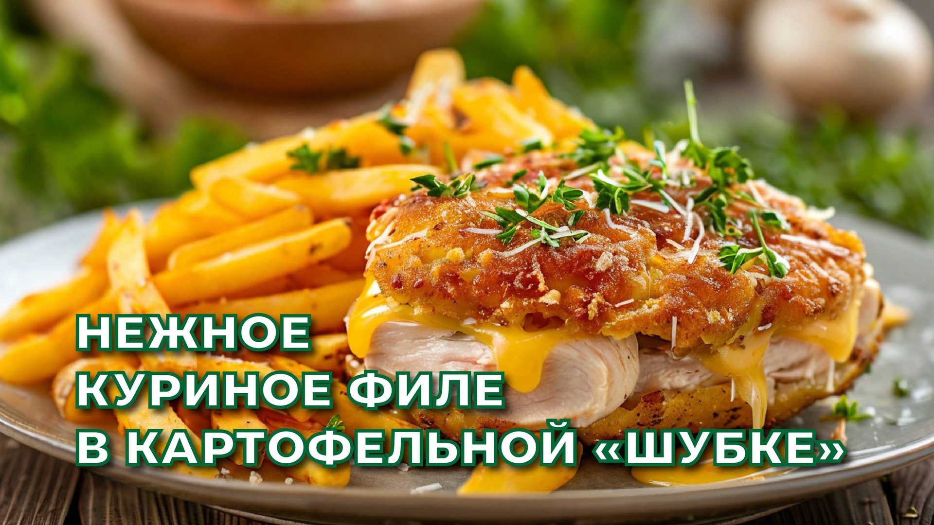НЕЖНОЕ И ВКУСНОЕ КУРИНОЕ ФИЛЕ В КАРТОФЕЛЬНОЙ ШУБКЕ ПОД СЫРОМ. смотреть онлайн