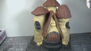 Садовый домик из папье маше и пластиковых бутылок .Переделка бутылок .