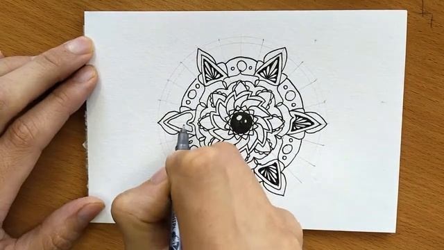 Быстрый рисунок мандалы. День 9 | Fast mandala drawing. Day 9 | Zentangle смотреть онлайн