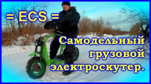 Самодельный грузовой электроскутер с 2-мя МК от гироскутера. 
ECS. Homemade E-CargoScooter.
