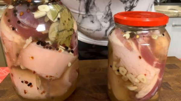 САЛО в банке. Как вкусно засолить сало в рассоле. ENG SUB