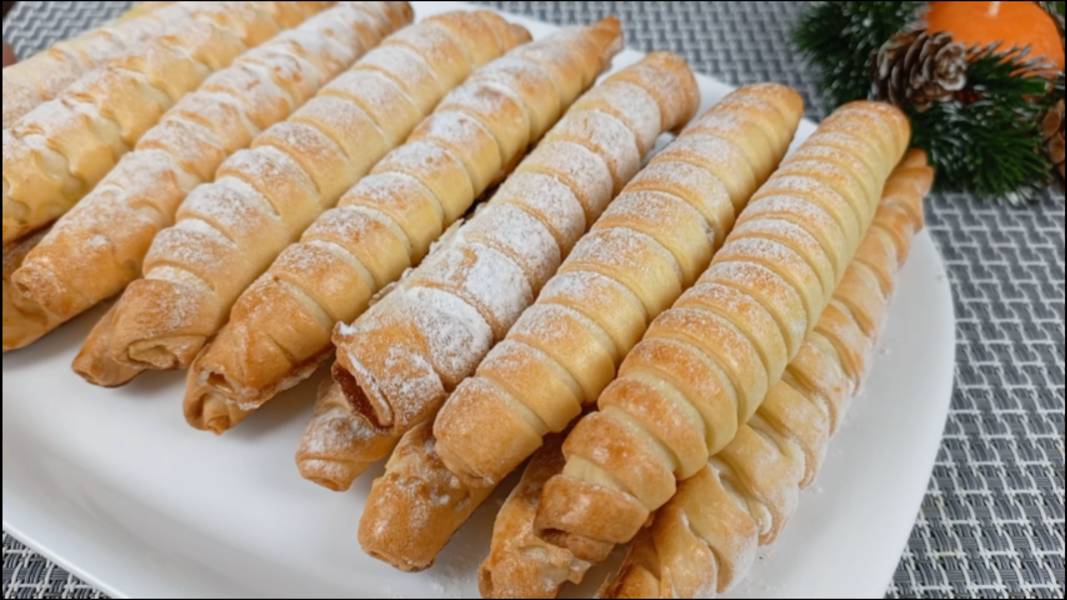 САХАРНЫЕ ТРУБОЧКИ! Никто не догадается, как вы их сделали! Лучший рецепт печенья к чаю! смотреть онлайн