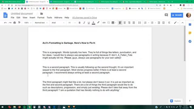 How to kill those stupid spaces in AO3
