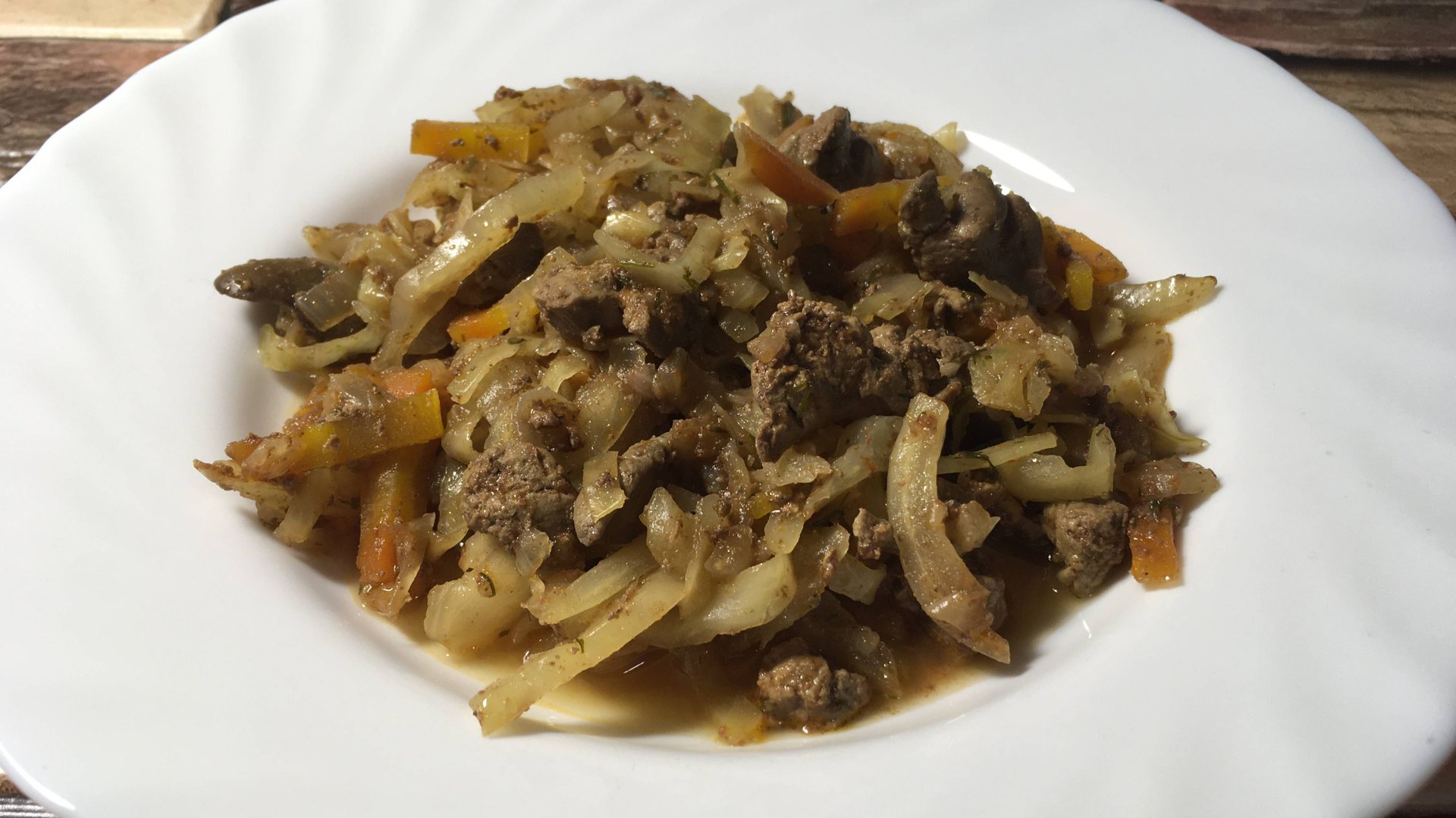 Тушеная капуста с куриной печенью смотреть онлайн