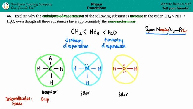 10.46 | Explain why the enthalpies of vaporization of the following substances increase in the orde смотреть онлайн