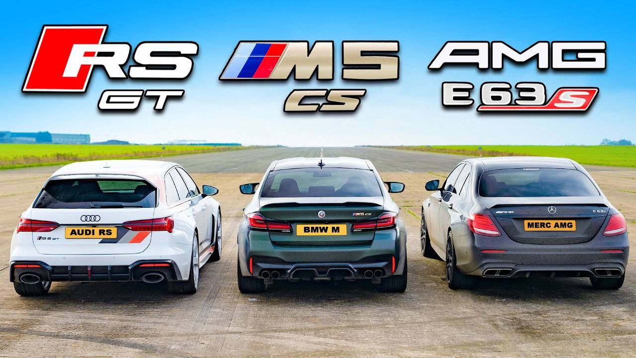 Кто победит в заезде: BMW M5 CS, Audi RS6 GT или AMG E63 S? смотреть онлайн