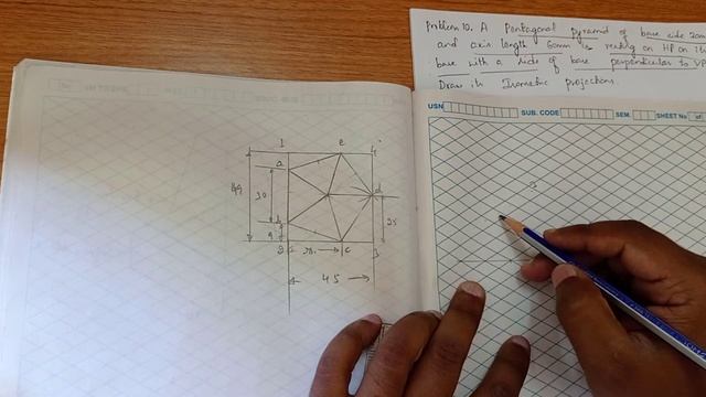 Pentagonal pyramid in Isometric projection in Sketch смотреть онлайн
