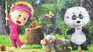 Маша и Медведь Мультик - собираем пазлы для детей - Маша ловит бабочку -  Masha and the Bear puzzles