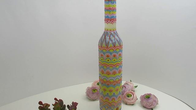 Декор бутылки Точечная роспись смотреть онлайн