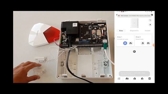 Prueba De Luces Estroboscópicas Hikvision  HK-DS-PS1-R Con Panel De Alarma Hibrida Hikvision.