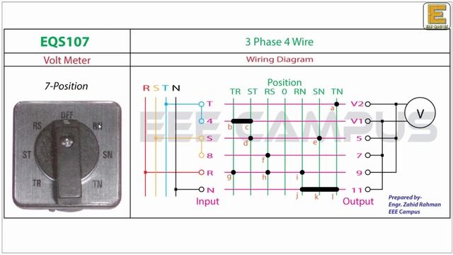 Selector Switch Connection Diagram | Selector Switch Connection | Volt Selector Switch смотреть онлайн