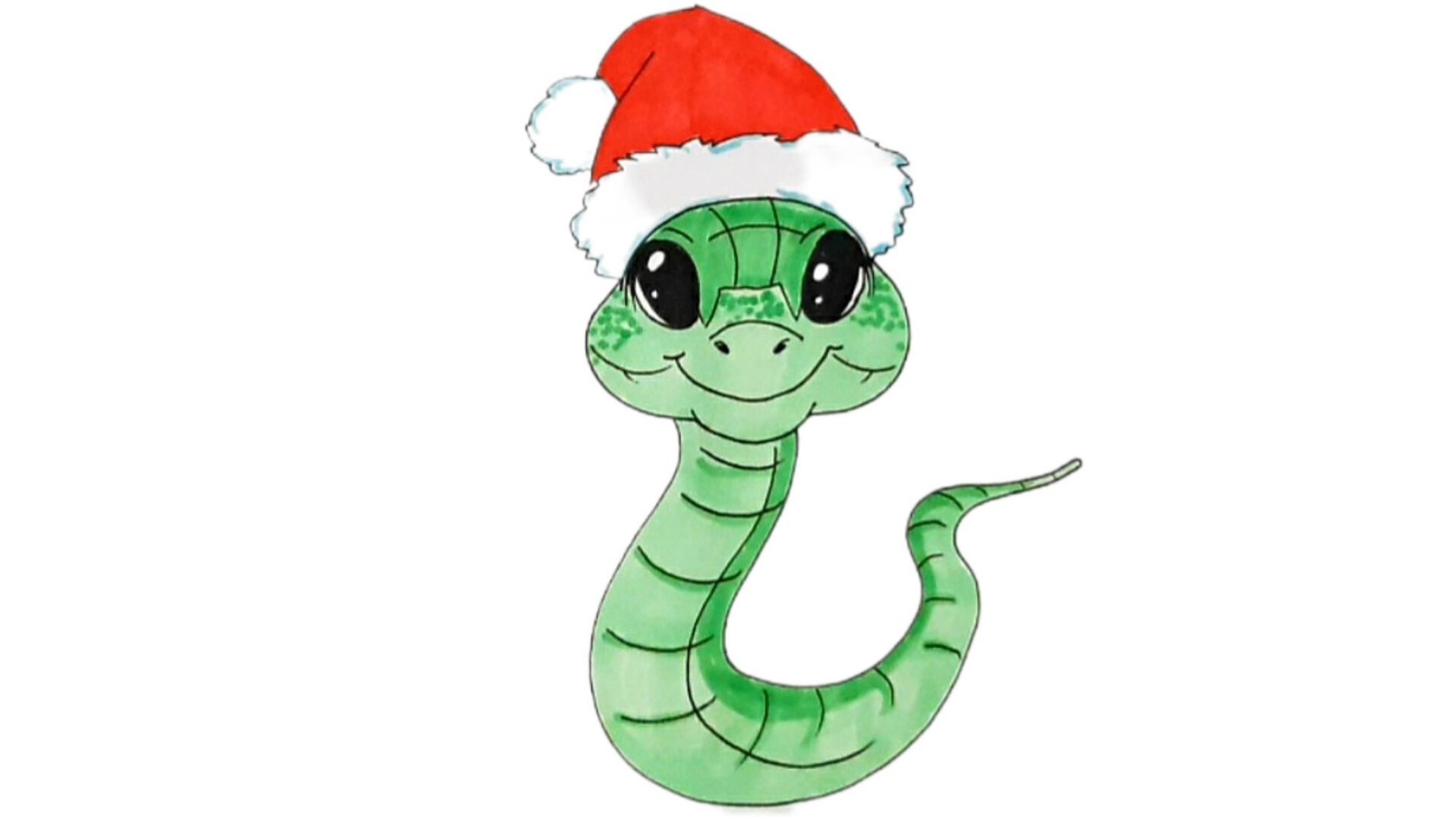 Мастер класс как нарисовать ЗМЕЮ символ 2025 года новогодние рисунки смотреть онлайн