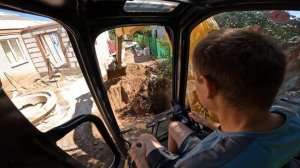 Септик, сливная яма. Мини экскаватор.