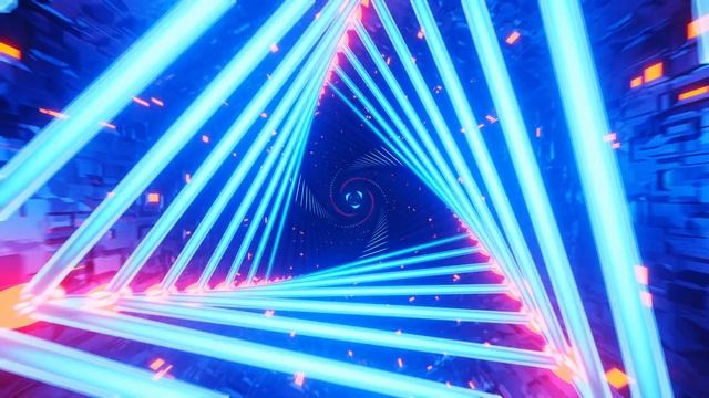 4K Animation. VJ Loop. Flight Through a Neon Triangle. Infinitely looped animation смотреть онлайн