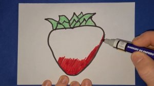 Как нарисовать красивую Клубничку. Уроки рисования для детей и начинающих