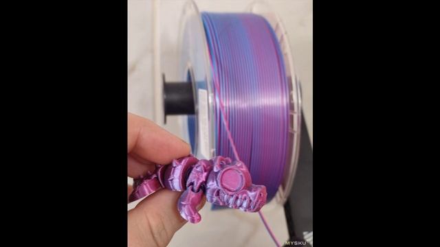 Двухцветный пластик для 3D принтера RITTSUN Rose Red Light Blue (розово-сиреневый) | #Обзор смотреть онлайн