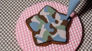 Пряники на 23 Февраля! Военный камуфляж. Заливка "по-мокрому". Для начинающих