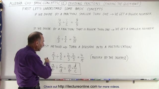 Algebra - Ch. 0.5: Basic Concepts (12 of 26) How to Divide Fractions (Finding the Quotient)? смотреть онлайн