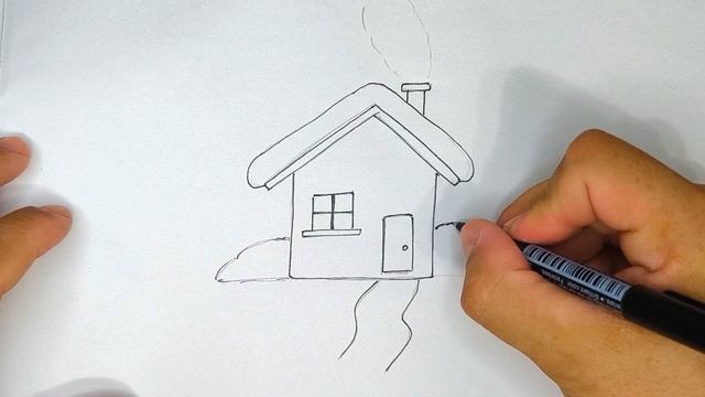 Рисунок заснеженный домик смотреть онлайн