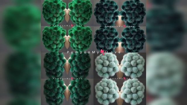 Зеленые оттенки помпонов из норки смотреть онлайн