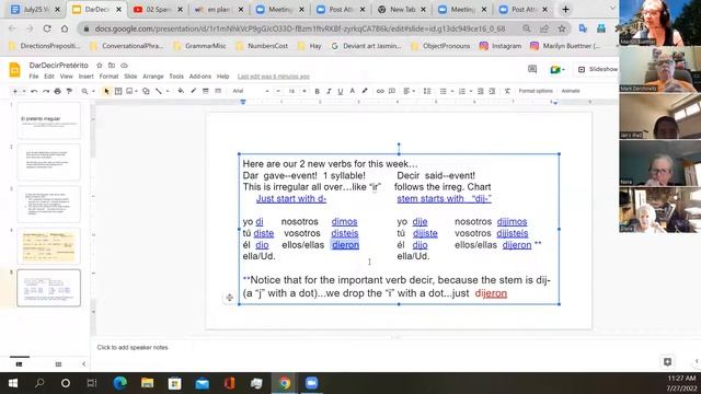 Spanish For Beginners--Adv 2--July 27, 2022